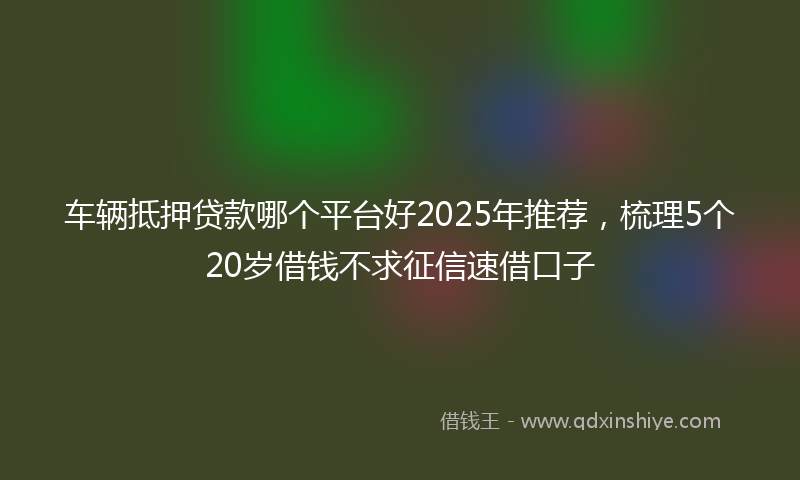 车辆抵押贷款哪个平台好2025年推荐，梳理5个20岁借钱不求征信速借口子