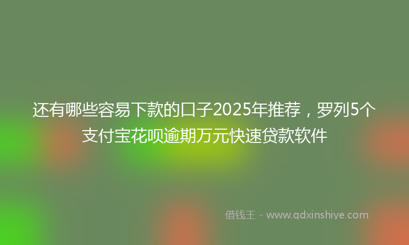 还有哪些容易下款的口子2025年推荐，罗列5个支付宝花呗逾期万元快速贷款软件