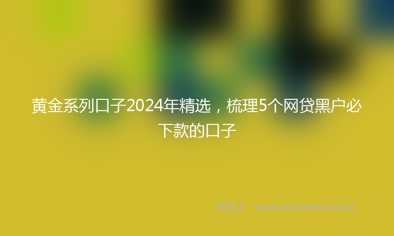 黄金系列口子2024年精选，梳理5个网贷黑户必下款的口子
