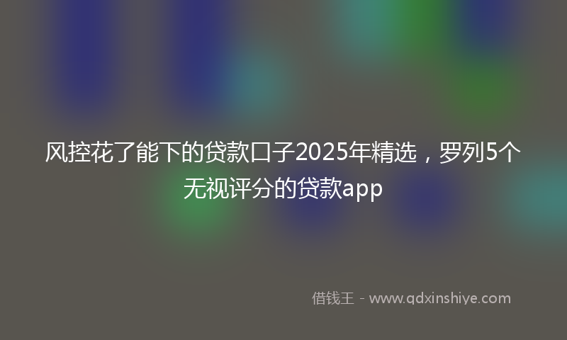 风控花了能下的贷款口子2025年精选，罗列5个无视评分的贷款app