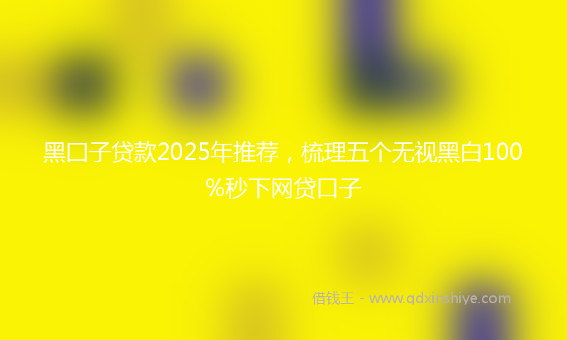 黑囗子贷款2025年推荐，梳理五个无视黑白100%秒下网贷口子