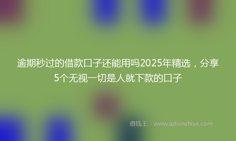 逾期秒过的借款口子还能用吗2025年精选，分享5个无视一切是人就下款的口子