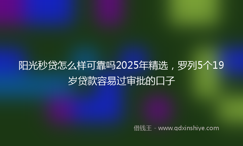 阳光秒贷怎么样可靠吗2025年精选，罗列5个19岁贷款容易过审批的口子