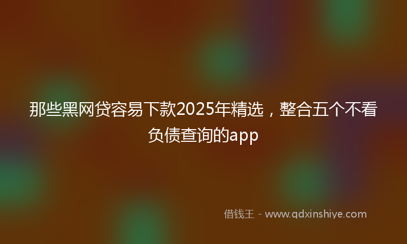 那些黑网贷容易下款2025年精选，整合五个不看负债查询的app