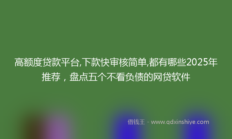 高额度贷款平台,下款快审核简单,都有哪些2025年推荐，盘点五个不看负债的网贷软件