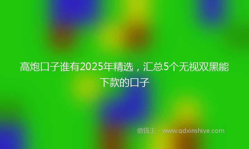 高炮口子谁有2025年精选，汇总5个无视双黑能下款的口子