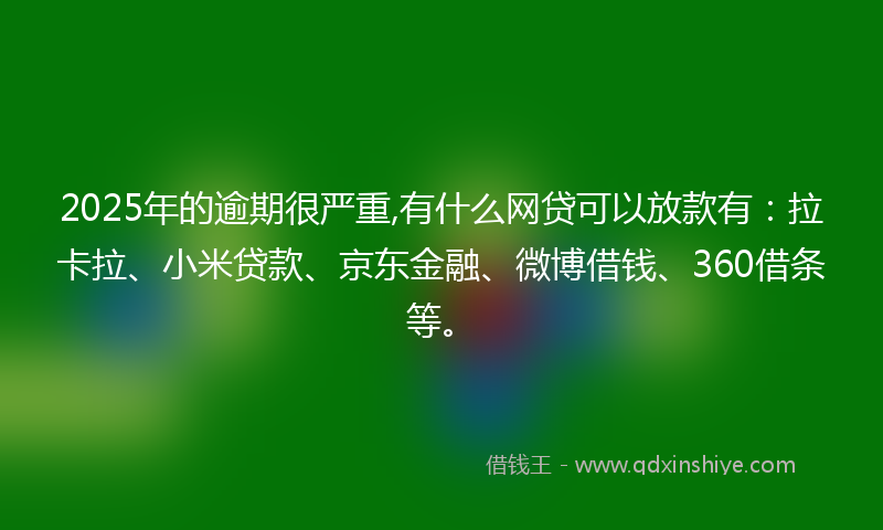 2025年的逾期很严重,有什么网贷可以放款有：拉卡拉、小米贷款、京东金融、微博借钱、360借条等。