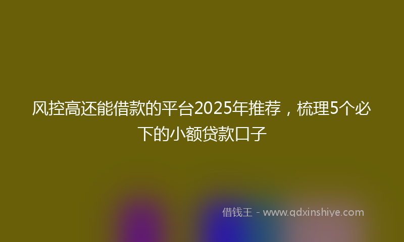 风控高还能借款的平台2025年推荐，梳理5个必下的小额贷款口子