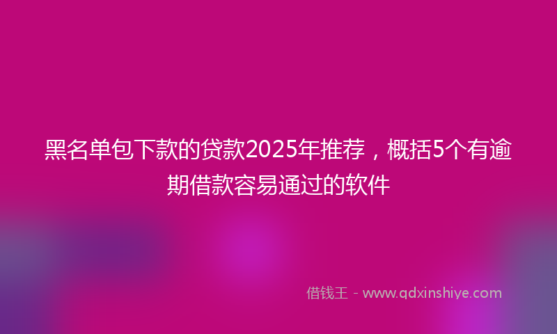 黑名单包下款的贷款2025年推荐，概括5个有逾期借款容易通过的软件