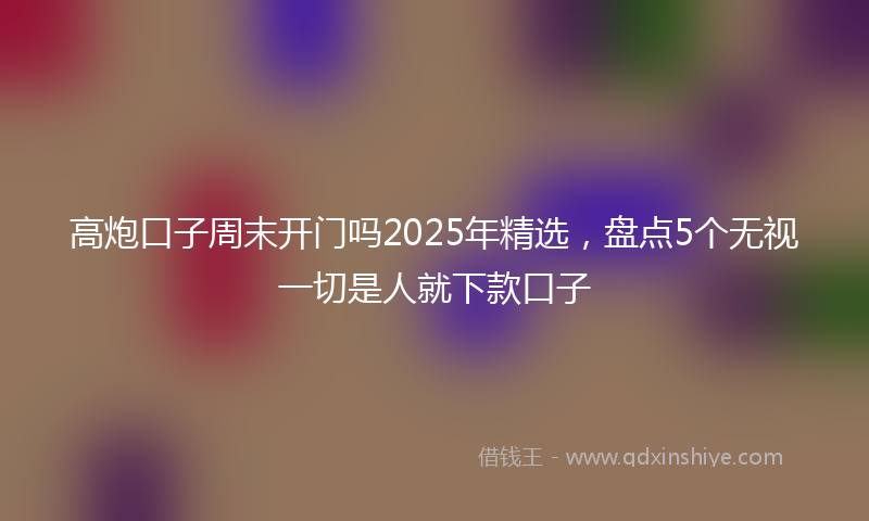 高炮口子周末开门吗2025年精选，盘点5个无视一切是人就下款口子