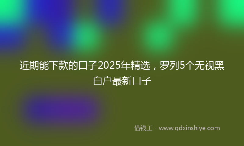 近期能下款的口子2025年精选，罗列5个无视黑白户最新口子