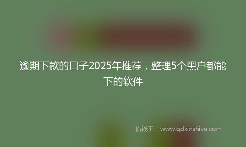 逾期下款的口子2025年推荐，整理5个黑户都能下的软件