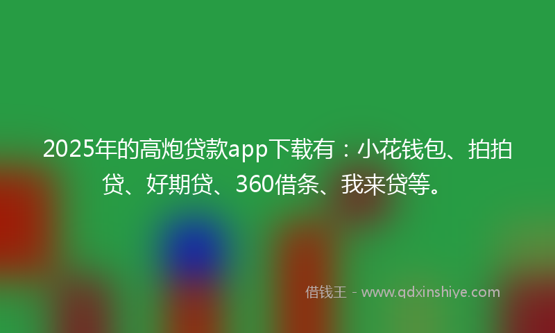 2025年的高炮贷款app下载有：小花钱包、拍拍贷、好期贷、360借条、我来贷等。