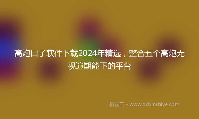 高炮口子软件下载2024年精选，整合五个高炮无视逾期能下的平台