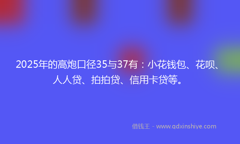 2025年的高炮口径35与37有：小花钱包、花呗、人人贷、拍拍贷、信用卡贷等。