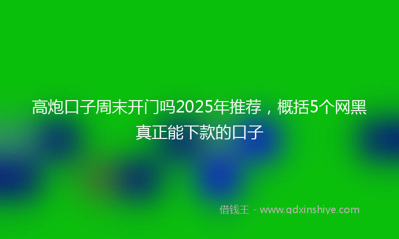 高炮口子周末开门吗2025年推荐，概括5个网黑真正能下款的口子