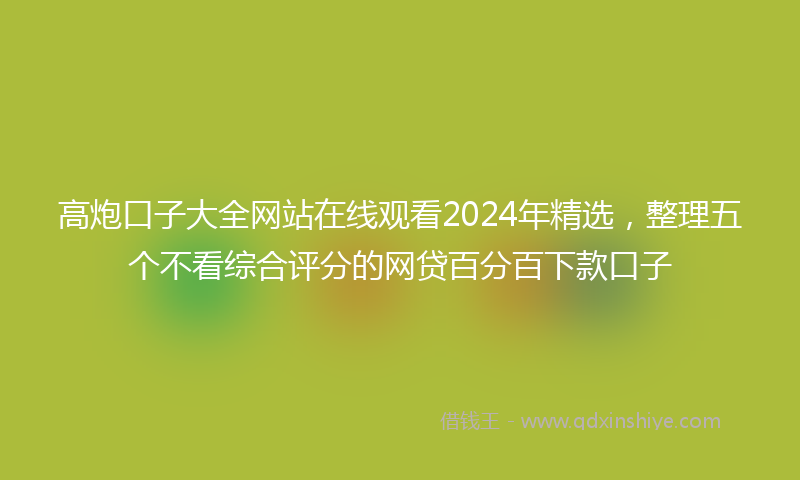 高炮口子大全网站在线观看2024年精选，整理五个不看综合评分的网贷百分百下款口子