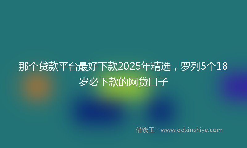 那个贷款平台最好下款2025年精选，罗列5个18岁必下款的网贷口子