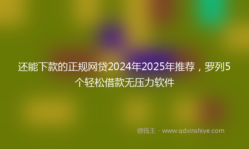 还能下款的正规网贷2024年2025年推荐，罗列5个轻松借款无压力软件