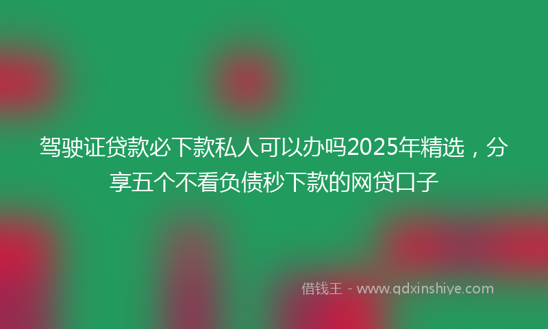 驾驶证贷款必下款私人可以办吗2025年精选，分享五个不看负债秒下款的网贷口子