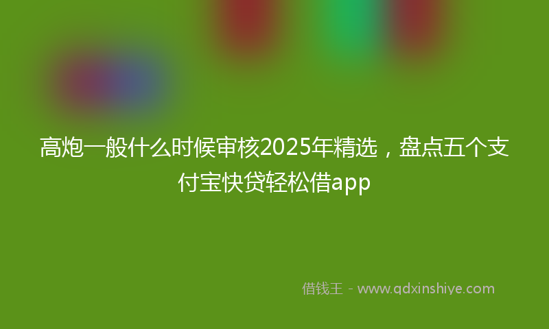 高炮一般什么时候审核2025年精选，盘点五个支付宝快贷轻松借app