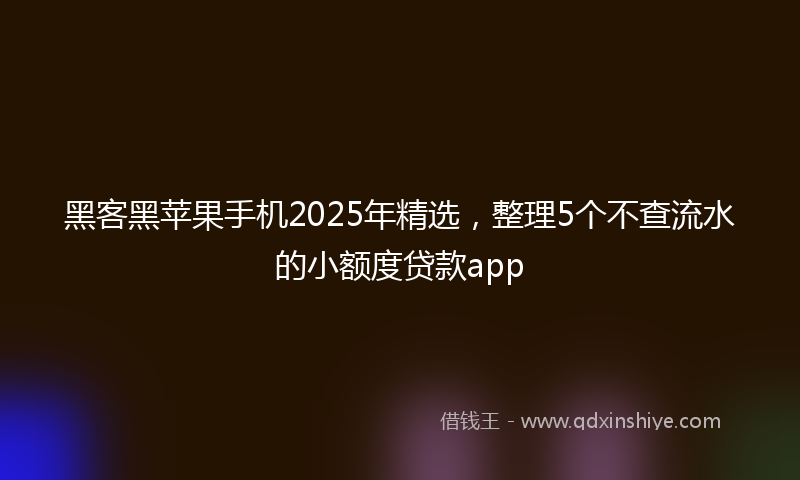 黑客黑苹果手机2025年精选，整理5个不查流水的小额度贷款app