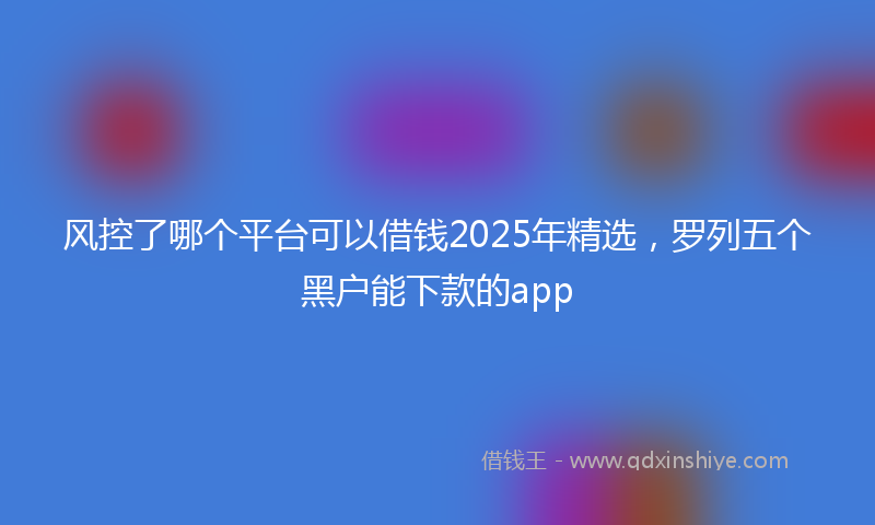 风控了哪个平台可以借钱2025年精选，罗列五个黑户能下款的app