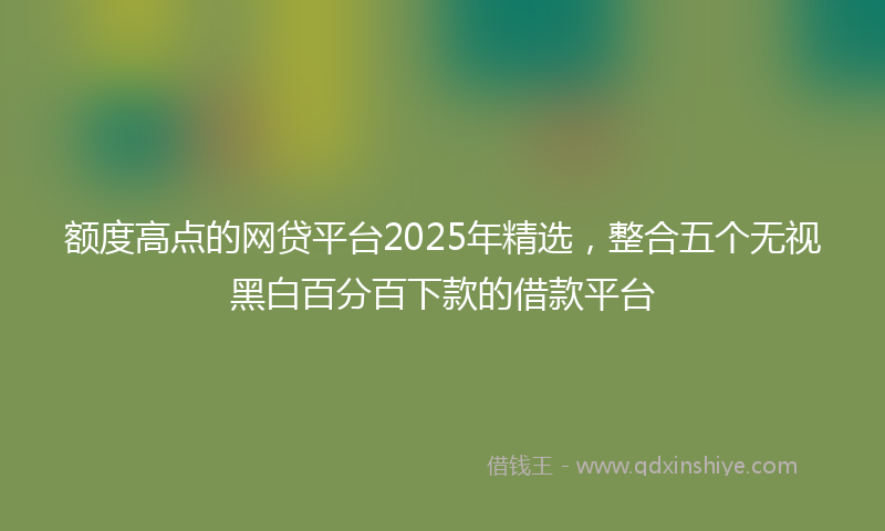 额度高点的网贷平台2025年精选，整合五个无视黑白百分百下款的借款平台