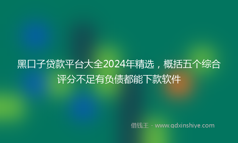 黑口子贷款平台大全2024年精选，概括五个综合评分不足有负债都能下款软件