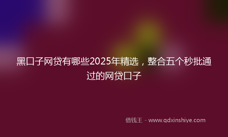 黑口子网贷有哪些2025年精选，整合五个秒批通过的网贷口子
