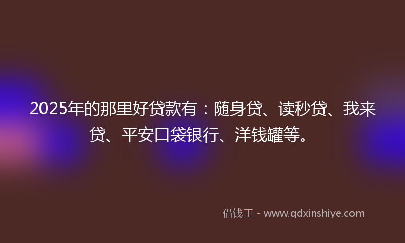 2025年的那里好贷款有：随身贷、读秒贷、我来贷、平安口袋银行、洋钱罐等。