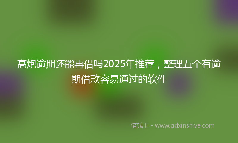 高炮逾期还能再借吗2025年推荐，整理五个有逾期借款容易通过的软件