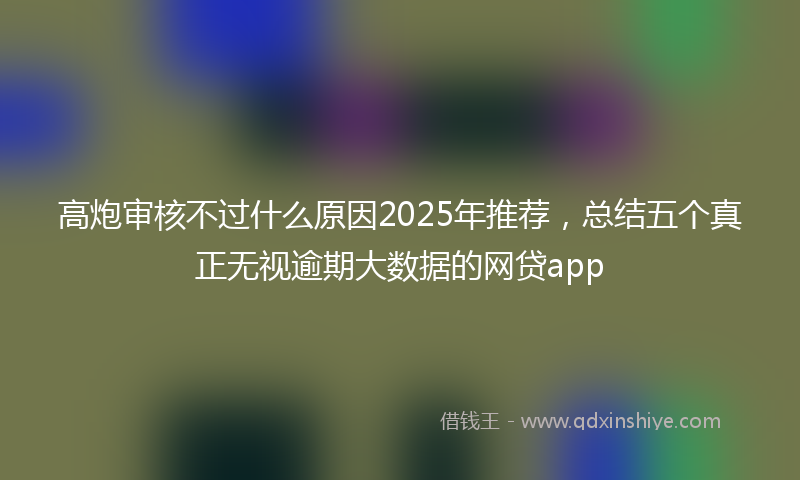 高炮审核不过什么原因2025年推荐，总结五个真正无视逾期大数据的网贷app
