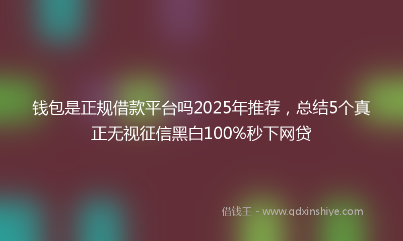 钱包是正规借款平台吗2025年推荐，总结5个真正无视征信黑白100%秒下网贷