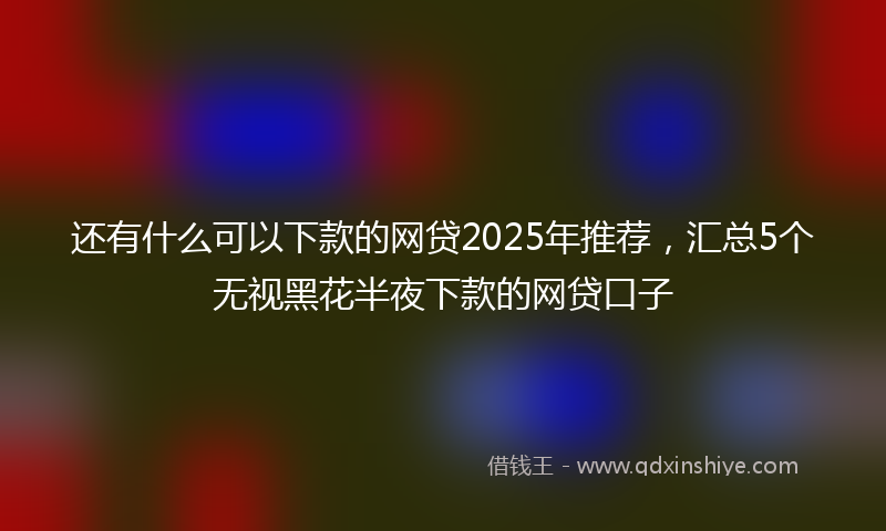 还有什么可以下款的网贷2025年推荐，汇总5个无视黑花半夜下款的网贷口子