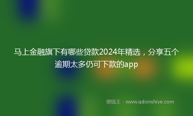 马上金融旗下有哪些贷款2024年精选，分享五个逾期太多仍可下款的app