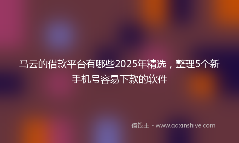 马云的借款平台有哪些2025年精选，整理5个新手机号容易下款的软件