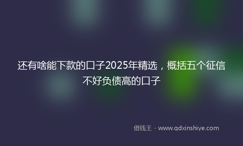 还有啥能下款的口子2025年精选，概括五个征信不好负债高的口子