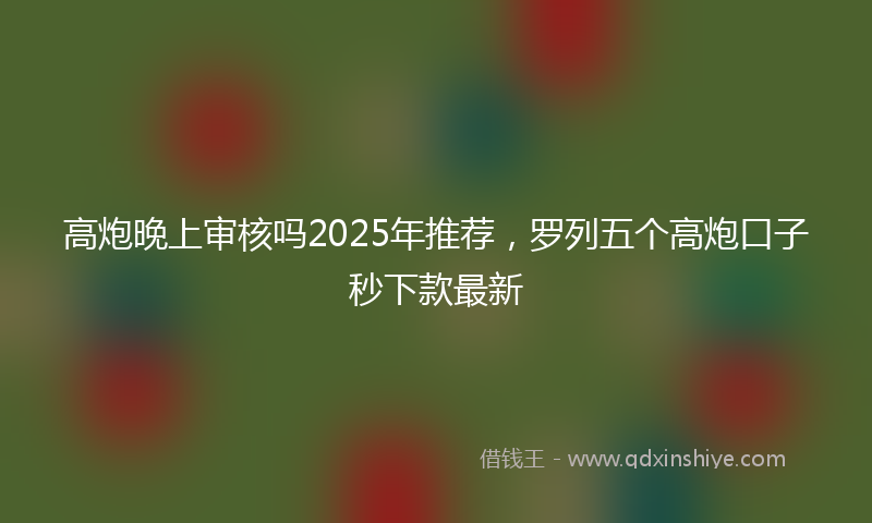 高炮晚上审核吗2025年推荐，罗列五个高炮口子秒下款最新