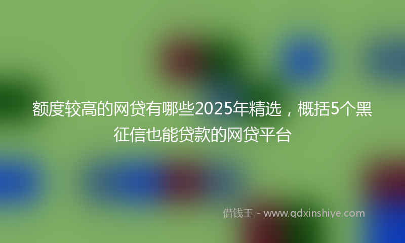 额度较高的网贷有哪些2025年精选，概括5个黑征信也能贷款的网贷平台