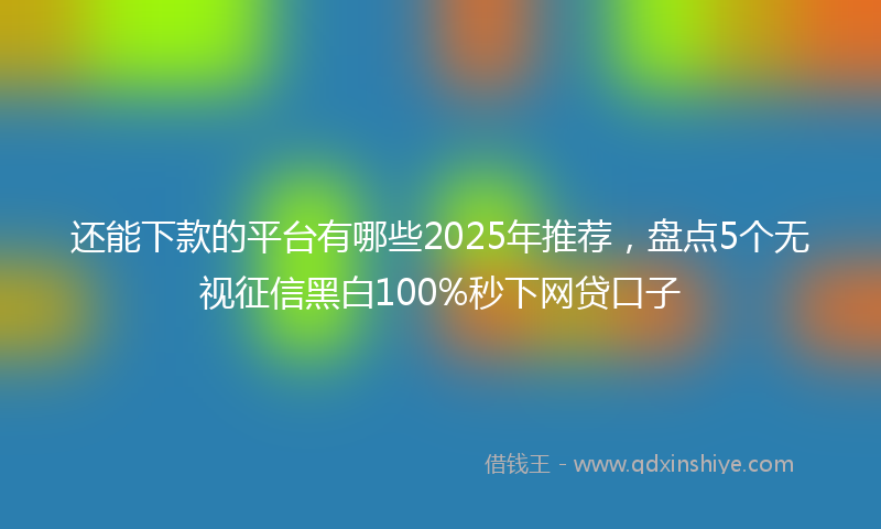 还能下款的平台有哪些2025年推荐，盘点5个无视征信黑白100%秒下网贷口子