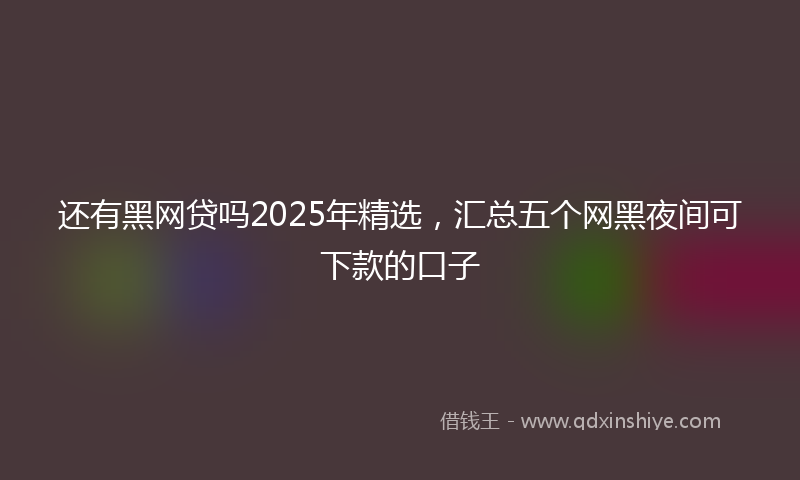 还有黑网贷吗2025年精选，汇总五个网黑夜间可下款的口子
