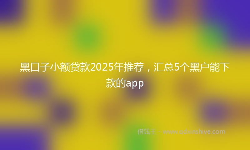 黑口子小额贷款2025年推荐，汇总5个黑户能下款的app