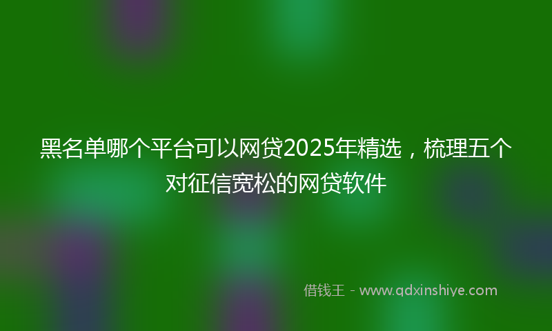 黑名单哪个平台可以网贷2025年精选，梳理五个对征信宽松的网贷软件