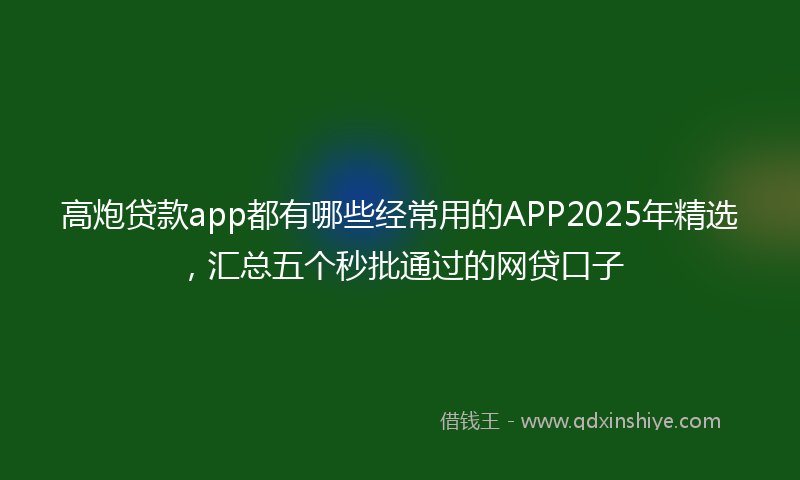 高炮贷款app都有哪些经常用的APP2025年精选，汇总五个秒批通过的网贷口子