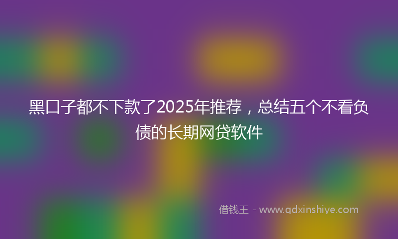 黑口子都不下款了2025年推荐，总结五个不看负债的长期网贷软件