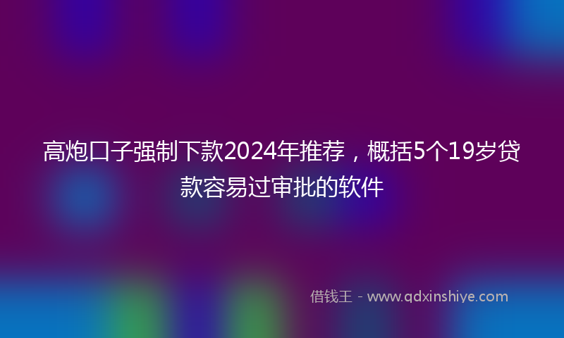 高炮口子强制下款2024年推荐，概括5个19岁贷款容易过审批的软件