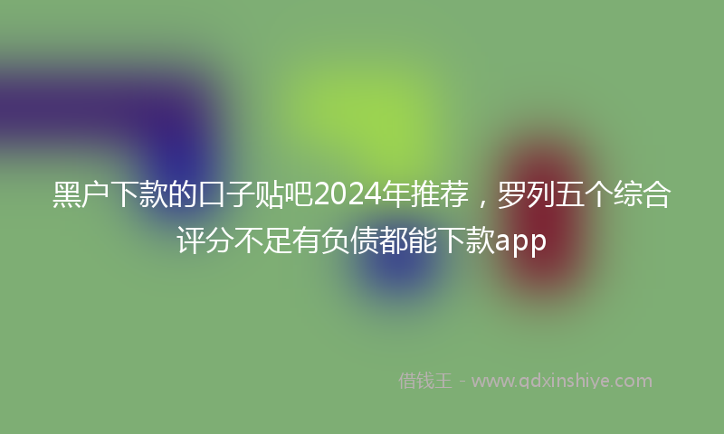 黑户下款的口子贴吧2024年推荐，罗列五个综合评分不足有负债都能下款app