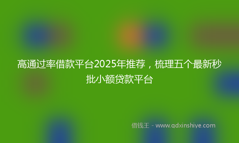 高通过率借款平台2025年推荐，梳理五个最新秒批小额贷款平台