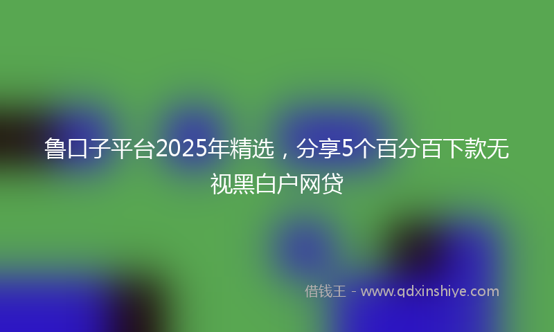 鲁口子平台2025年精选，分享5个百分百下款无视黑白户网贷